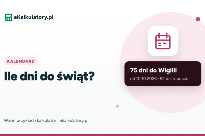 Ile dni do świąt? Jak liczyć dni kalendarzowe i robocze