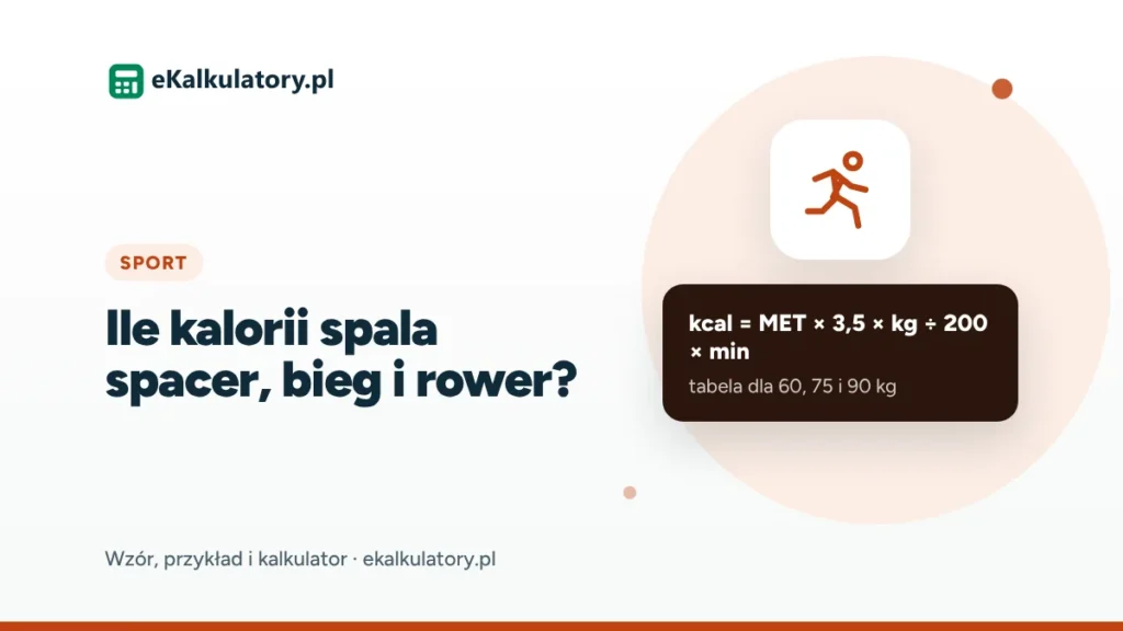 Ile kalorii spala spacer, bieg i rower? Tabela dla 60, 75 i 90 kg