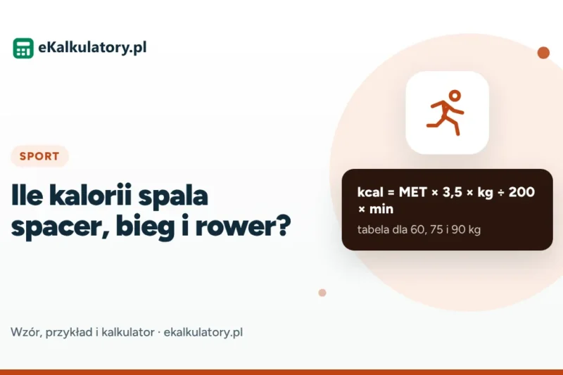 Ile kalorii spala spacer, bieg i rower? Tabela dla 60, 75 i 90 kg