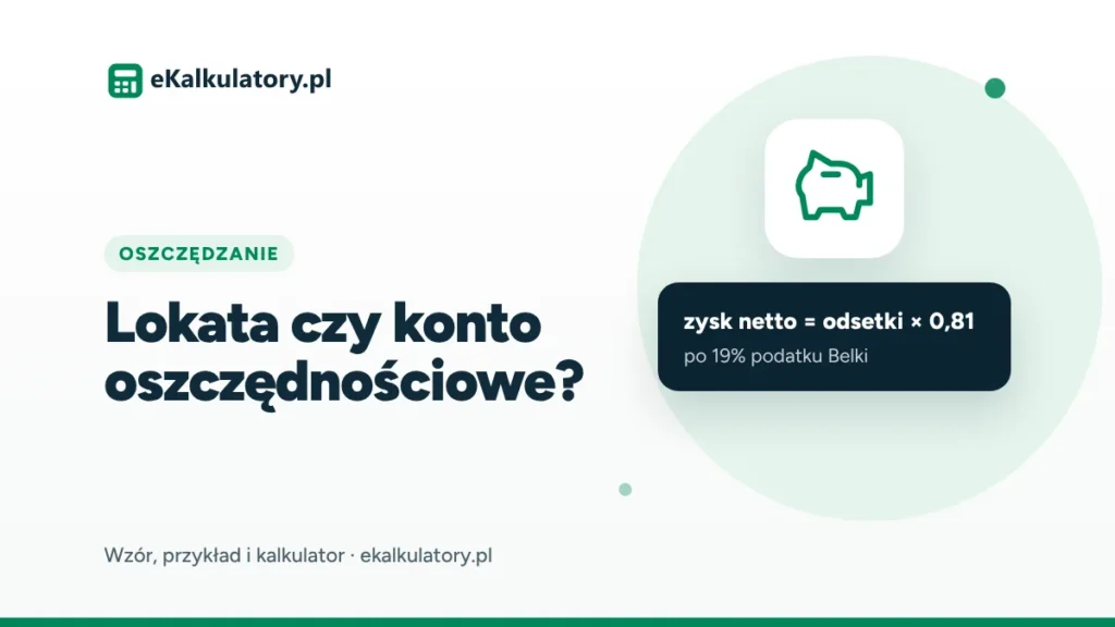 Lokata czy konto oszczędnościowe – jak policzyć realny zysk po podatku Belki