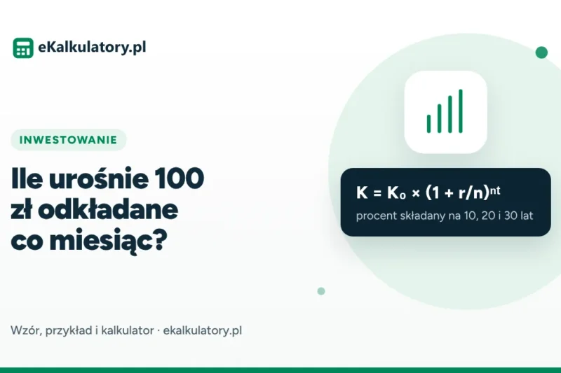 Ile urośnie 100 zł odkładane co miesiąc? Procent składany na 10, 20 i 30 lat
