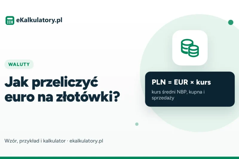 Jak przeliczyć euro na złotówki? Kurs średni NBP, kupna i sprzedaży